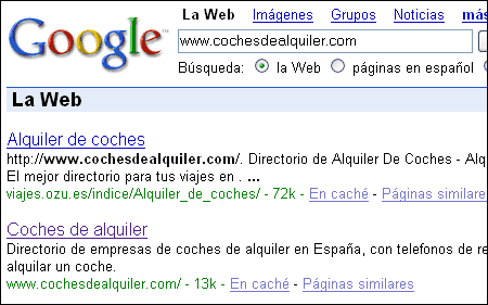 Cochesdealquiler.com no sale primera buscando www.cochesdealquiler.com