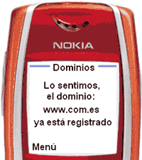 Hipotetica consulta de dominio por sms