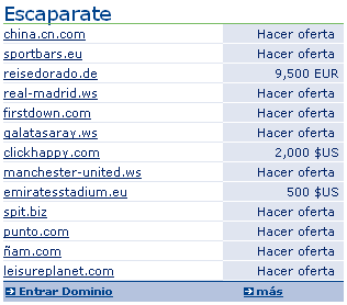 Escaparate de dominios