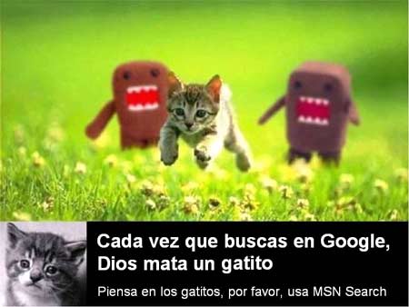 Cada vez que buscas en Google, Dios mata un gatito