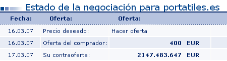 Negociacion del dominio Portatiles.es Negociacion del dominio Portatiles.es