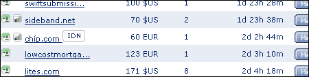 Dominio IDN en una subasta de Sedo