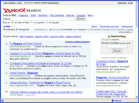 Seguros en Yahoo